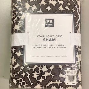 NEW Pottery Barn Teen Starlight Geo Comforter Standard Sham Vintage Ebony